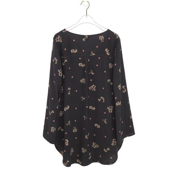 Express Purple Floral And Pokla Dot Shirt Boho Blouse Large - Picture 4 of 7